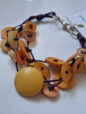 Yellow Button  Bracelet Bohemian Grandmacore